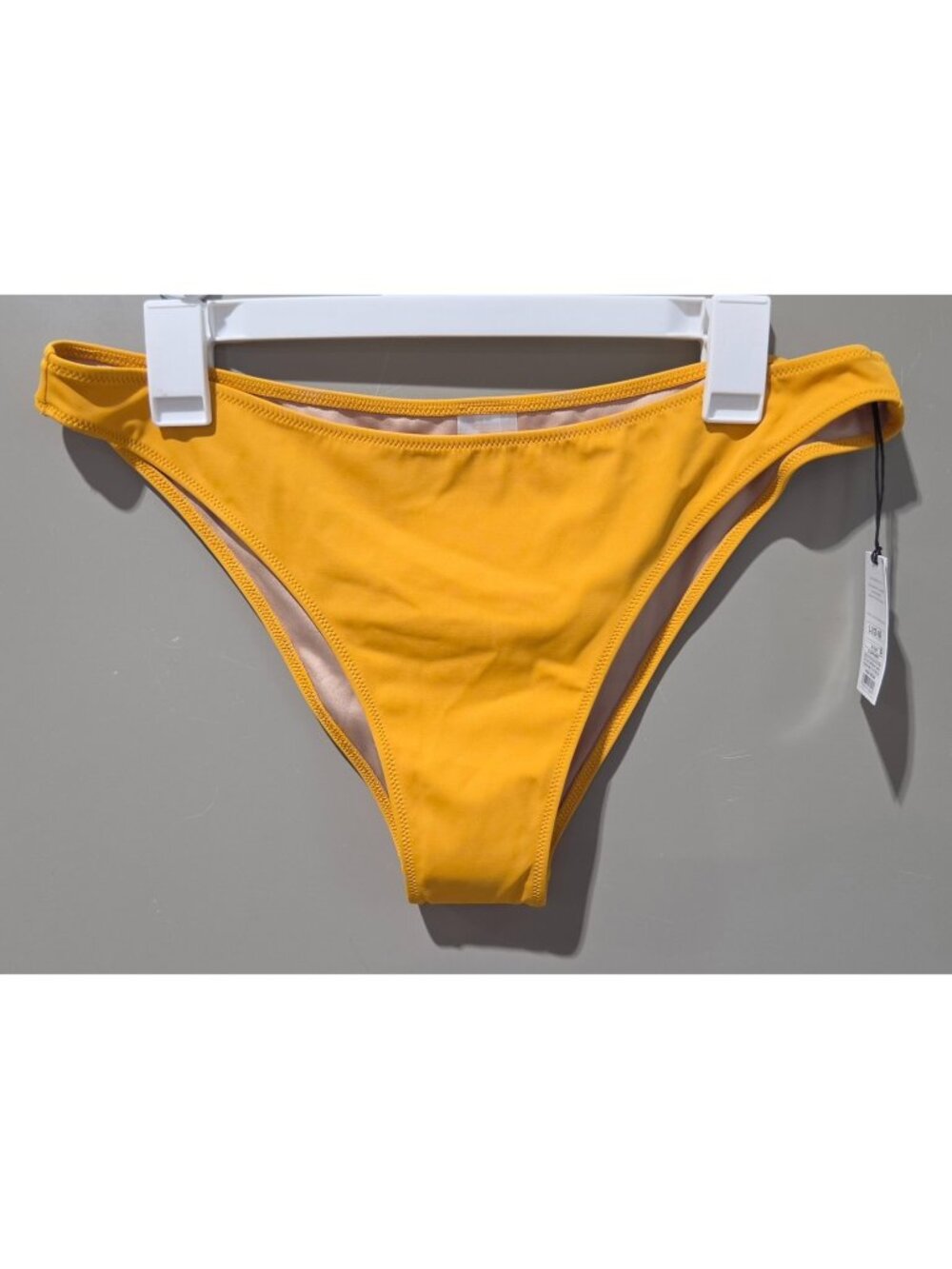 Shade & Shore Matte Yellow High Leg & Extra Cheeky Bikini Swim Bottom -- Large